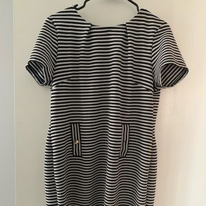 vintage plus size striped fitted dress